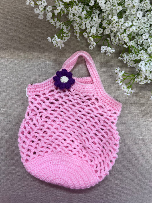 Petit sac rose pour enfant en crochet